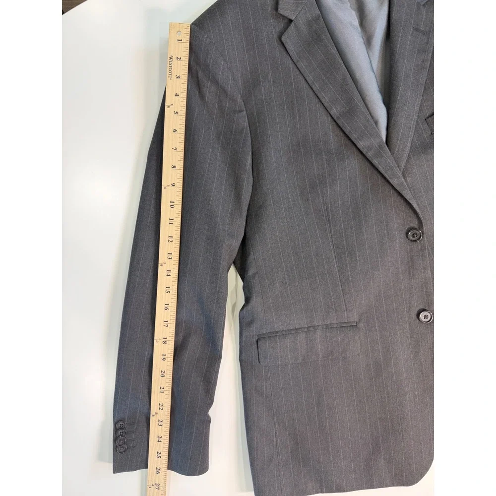 Banana‎ Republic Mens 46R Blazer Sport Coat Dark Charcoal Pinstripe 207755-00